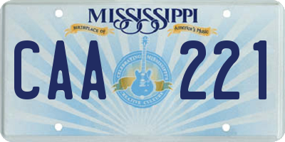 MS license plate CAA221