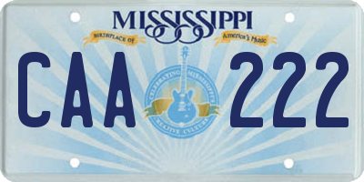 MS license plate CAA222