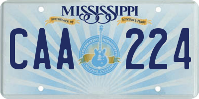 MS license plate CAA224