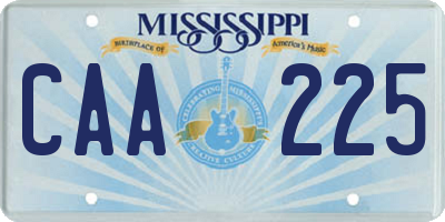 MS license plate CAA225