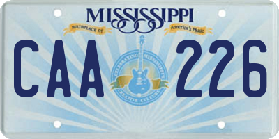 MS license plate CAA226