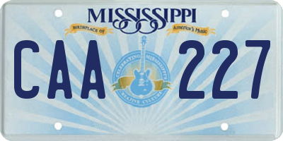 MS license plate CAA227