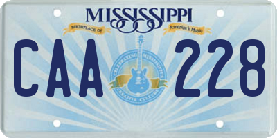 MS license plate CAA228