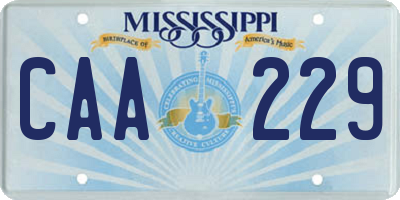 MS license plate CAA229