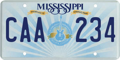 MS license plate CAA234