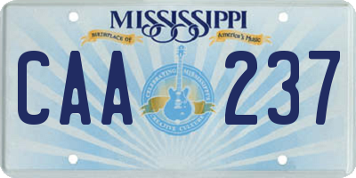 MS license plate CAA237