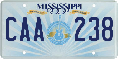 MS license plate CAA238