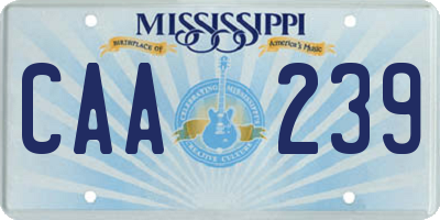 MS license plate CAA239