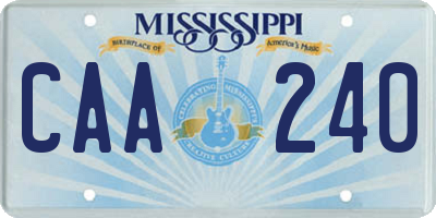 MS license plate CAA240