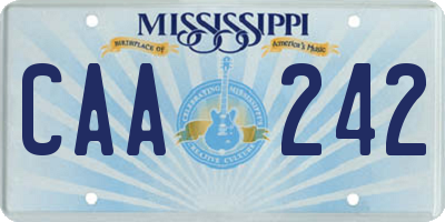 MS license plate CAA242