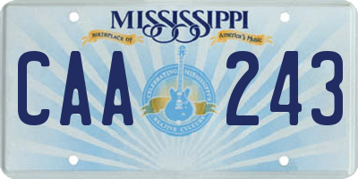 MS license plate CAA243