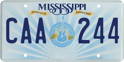 MS license plate CAA244