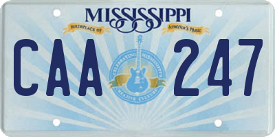 MS license plate CAA247