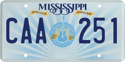 MS license plate CAA251