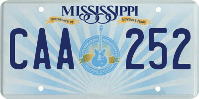 MS license plate CAA252