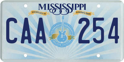 MS license plate CAA254