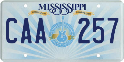 MS license plate CAA257
