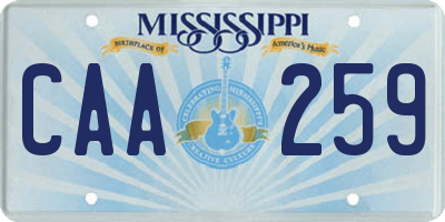 MS license plate CAA259