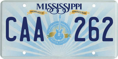 MS license plate CAA262
