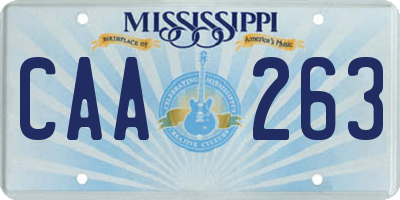 MS license plate CAA263