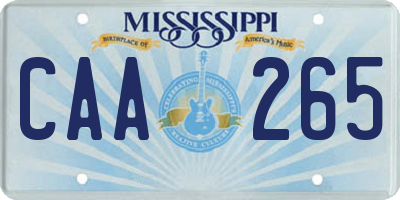 MS license plate CAA265