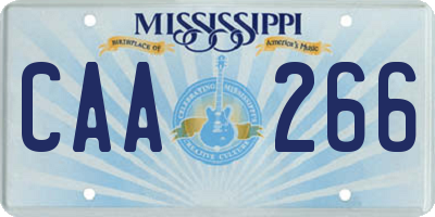 MS license plate CAA266