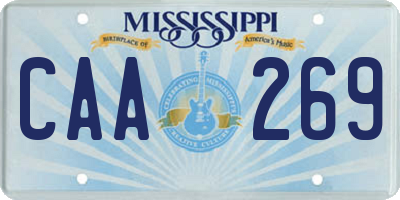 MS license plate CAA269