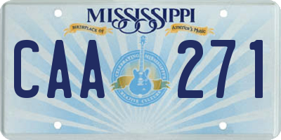 MS license plate CAA271