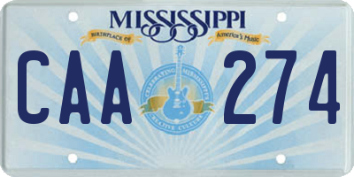 MS license plate CAA274