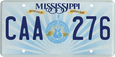 MS license plate CAA276