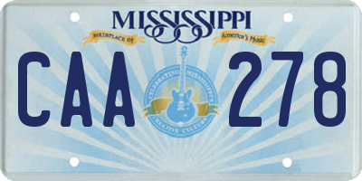 MS license plate CAA278