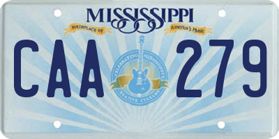 MS license plate CAA279