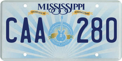 MS license plate CAA280