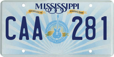 MS license plate CAA281