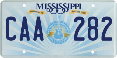 MS license plate CAA282