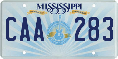 MS license plate CAA283