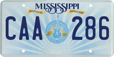MS license plate CAA286