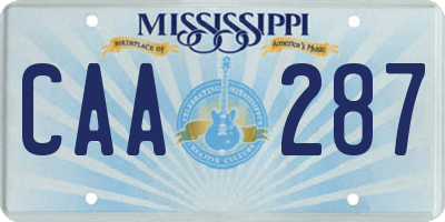 MS license plate CAA287
