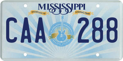 MS license plate CAA288