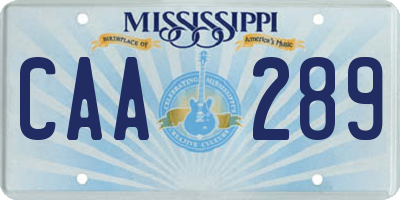 MS license plate CAA289