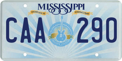MS license plate CAA290