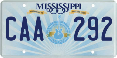 MS license plate CAA292