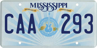 MS license plate CAA293