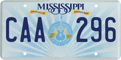 MS license plate CAA296