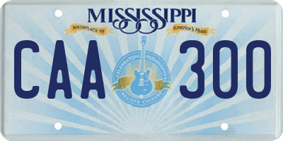MS license plate CAA300