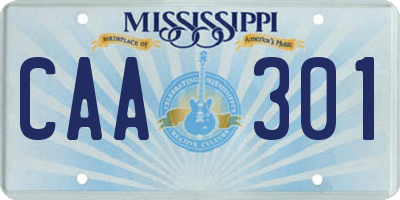 MS license plate CAA301
