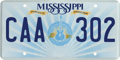 MS license plate CAA302