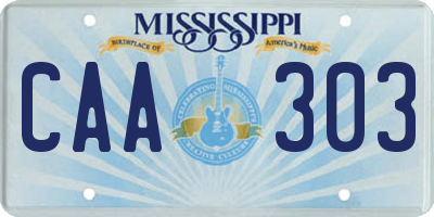 MS license plate CAA303