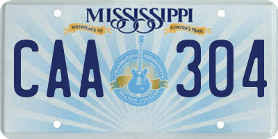 MS license plate CAA304