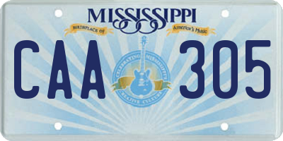 MS license plate CAA305